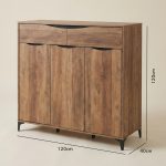 LADAKER 3 Door 2 Drawer Shoe Cabinet-Rustic - Image 3