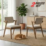 [Set of 2] STAREX Pet Friendly Dining Chair-Walnut
