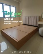 MULA Queen Size Storage Bed Frame-Oak - Image 13