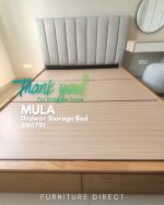MULA Queen Size Storage Bed Frame-Oak - Image 14