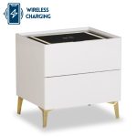 ST06 Wireless Charging Bedside Table-White - Image 2