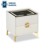 ST07 Wireless Charging Bedside Table-White - Image 2