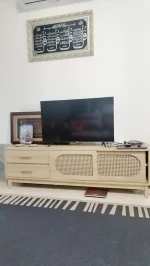 ALESANA 180cm Rattan Door TV Cabinet-Oak - Image 9