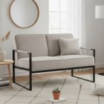 CALLY 2 Seater Metal Frame Sofa-Grey