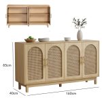 ALESANA 160cm Rattan Door Sideboard-Oak - Image 7