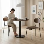 AVA 1+2 Solid Wood Cafe Dining Set-Walnut