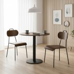 AVA 1+2 Solid Wood Cafe Dining Set-Walnut - Image 2