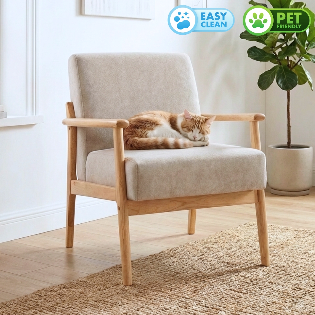 MIFO 1 SEATER MIFO 1 Seater Pet Friendly Sofa-Beige - Image 1