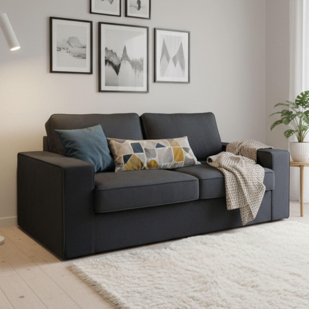 SERAPHINA GREY SOFA MAIN (1) SERAPHINA 3 Seater Velvet Sofa-Black - Image 1