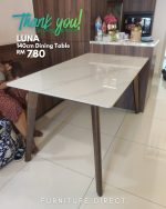 LUNA 140cm & 150cm Sintered Stone Dining Table-Walnut - Image 3