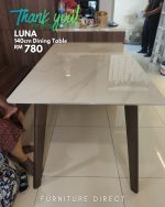 LUNA 140cm & 150cm Sintered Stone Dining Table-Walnut - Image 4