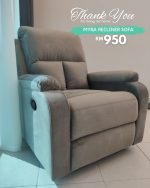 MYRA Wider Seat Pet Friendly Push Back Recliner-Light Grey - Image 15
