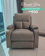 MYRA Wider Seat Pet Friendly Push Back Recliner-Light Grey - Image 16