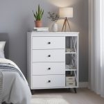 VILINDA 4 Drawer Chest Sideboard-White