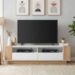 KYRA 180cm TV Cabinet-White+Oak
