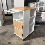 TAYLIA Solid Wood Kitchen Cart Trolley-White - Image 2