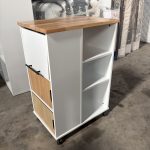 TAYLIA Solid Wood Kitchen Cart Trolley-White - Image 5