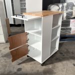 TAYLIA Solid Wood Kitchen Cart Trolley-White - Image 6