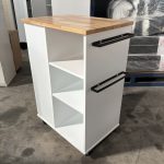 TAYLIA Solid Wood Kitchen Cart Trolley-White - Image 7