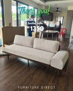 DAIKIN Solid Wood 3 Seater Easy Clean Fabric Sofa-Walnut - Image 6