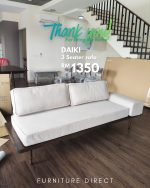 DAIKIN Solid Wood 3 Seater Easy Clean Fabric Sofa-Walnut - Image 7