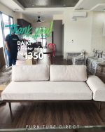 DAIKIN Solid Wood 3 Seater Easy Clean Fabric Sofa-Walnut - Image 8