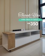 KYRA 180cm TV Cabinet-White+Oak - Image 11