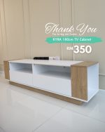 KYRA 180cm TV Cabinet-White+Oak - Image 8