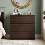 VESTA Premium Grade 3 Drawer Chest-Dark Brown