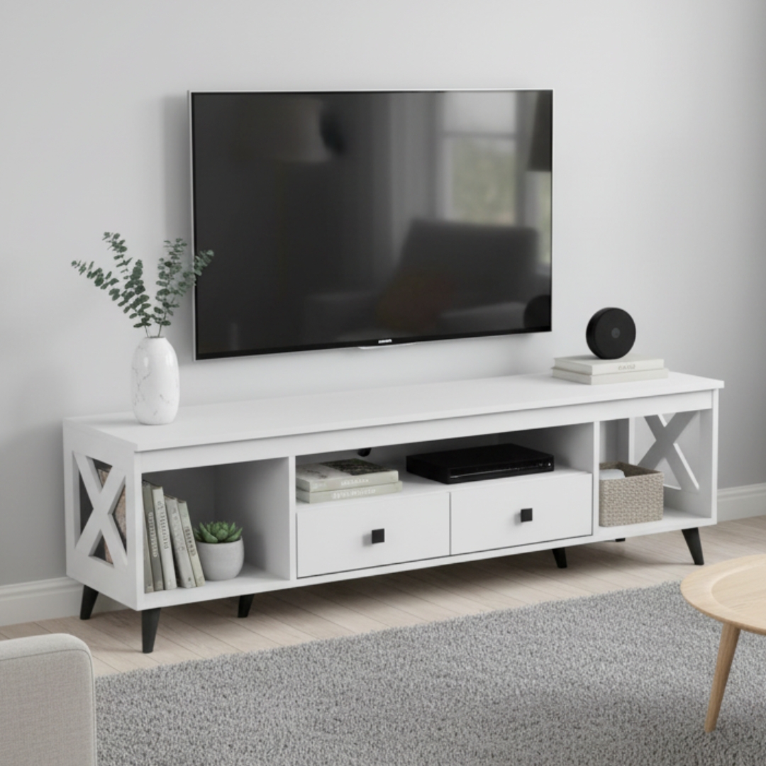 VILINDA 150CM-1 VILINDA 150cm TV Cabinet-White - Image 1