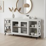 VILINDA 150cm 2 Glass Door Sideboard-White