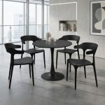 AMINO 80cm 4 Seater Dining Set-Black - Image 2