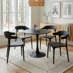 AMINO 80cm 4 Seater Dining Set-Black
