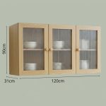 ROXANNE 3 Door Acrylic Door Hanging Storage Cabinet-Oak - Image 4
