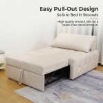 KYLA Pet Friendly Pull Out Sofa Bed-Beige