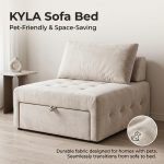 KYLA Pet Friendly Pull Out Sofa Bed-Beige - Image 2