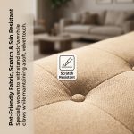 KYLA Pet Friendly Pull Out Sofa Bed-Beige - Image 3