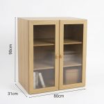 ROXANNE 2 Door Acrylic Door Storage Cabinet-Oak - Image 8