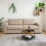 SERAPHINA 3 Seater Pet Friendly Fabric Sofa-Stone - Image 2