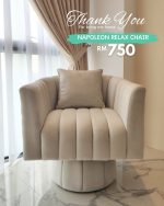 NAPOLEON Anti Stain Swivel Relax Chair-Beige - Image 15