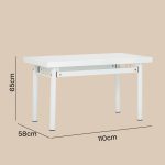 HAMIDA 110cm Outdoor Table-White - Image 11