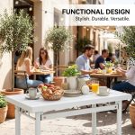 HAMIDA 110cm Outdoor Table-White - Image 3
