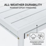 HAMIDA 110cm Outdoor Table-White - Image 4