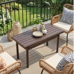 HAMIDA 110cm Outdoor Table-Antique Brown - Image 2