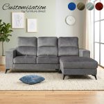 [Custom Made] DARCY 3 Seater L Shaped Push Back Sofa
