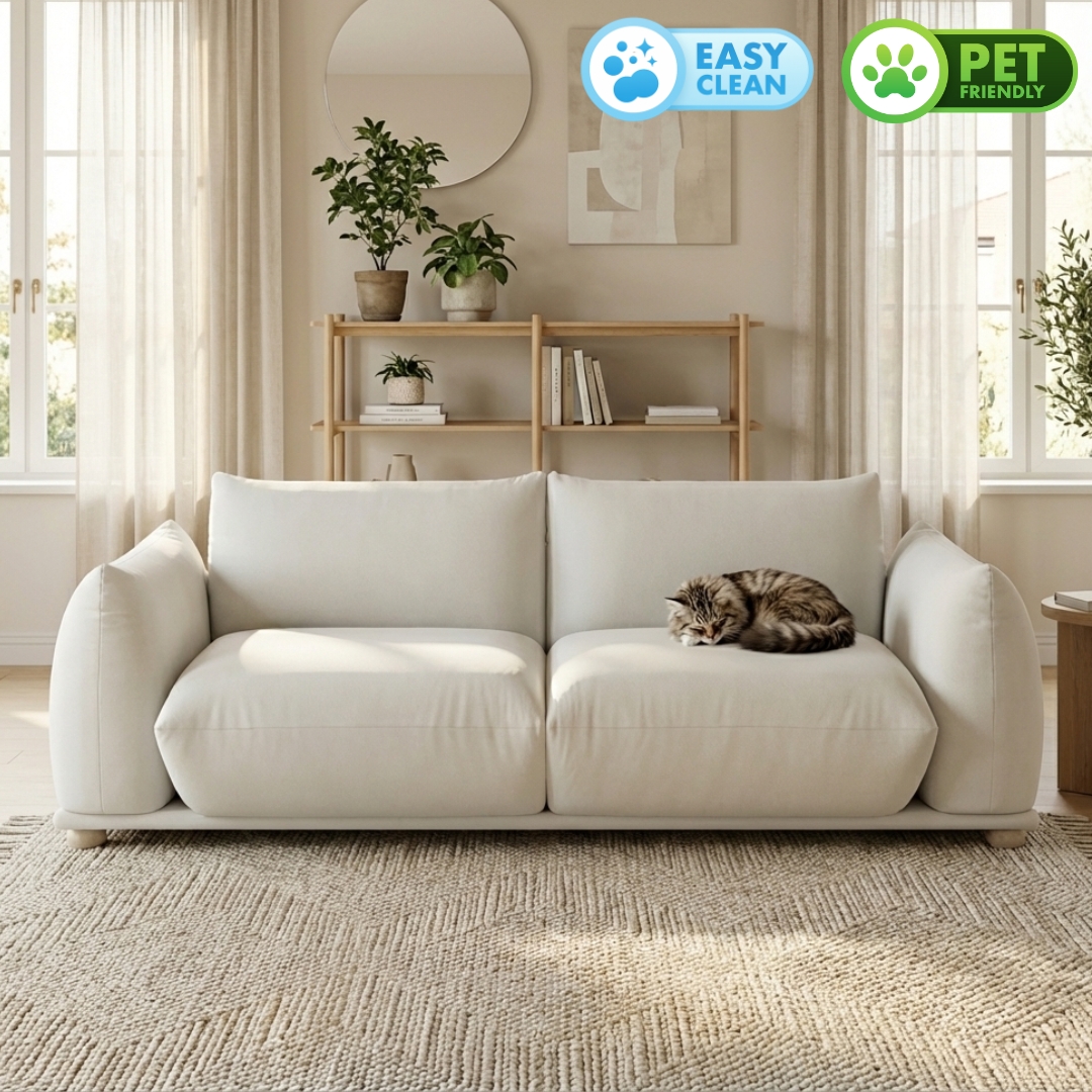 MALLO 2 SEATER MALLO 2 Seater Pet Friendly Sofa-Cream - Image 1