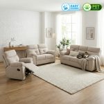 RINGO 123 Seater Pet Friendly Fabric Sofa Set-Stone