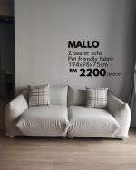 MALLO 2 Seater Pet Friendly Sofa-Cream - Image 8