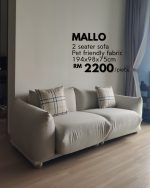 MALLO 2 Seater Pet Friendly Sofa-Cream - Image 9