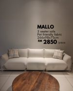 MALLO 3 Seater Pet Friendly Sofa-Cream - Image 10